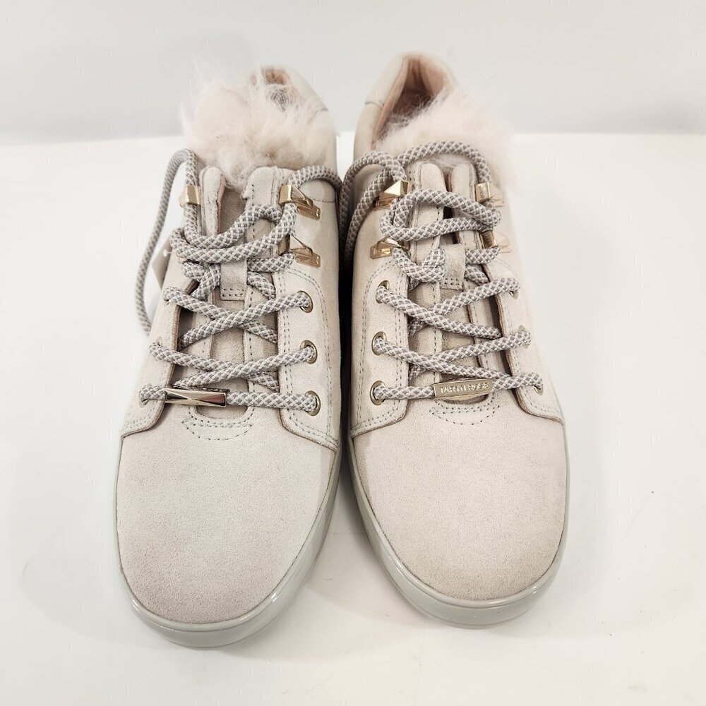Taryn Rose Georgy Calf Suede Shoes Womens Size 8.5 Chalk Faux Fur New w/ Box - Picture 2 of 9